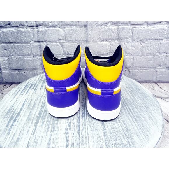 Nike Air Jordan 1 Mid "Lakers" Dark Concord/Taxi-White-Black	Men 9.5	New OG Box - Picture 8 of 14